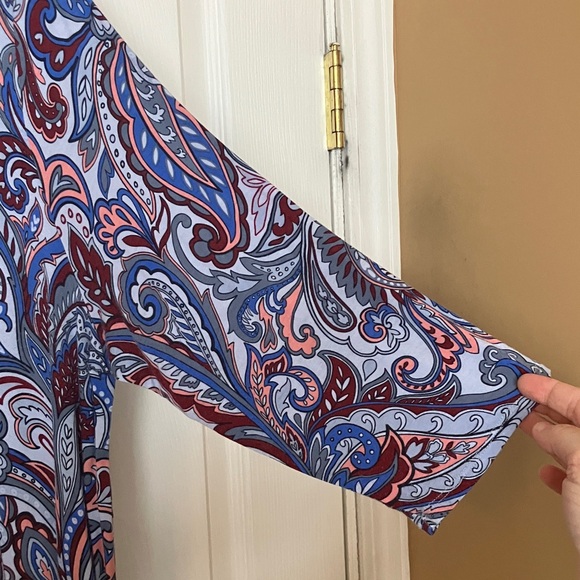 Ruby Rd. Blue and Red Paisley Tunic - Picture 3 of 4